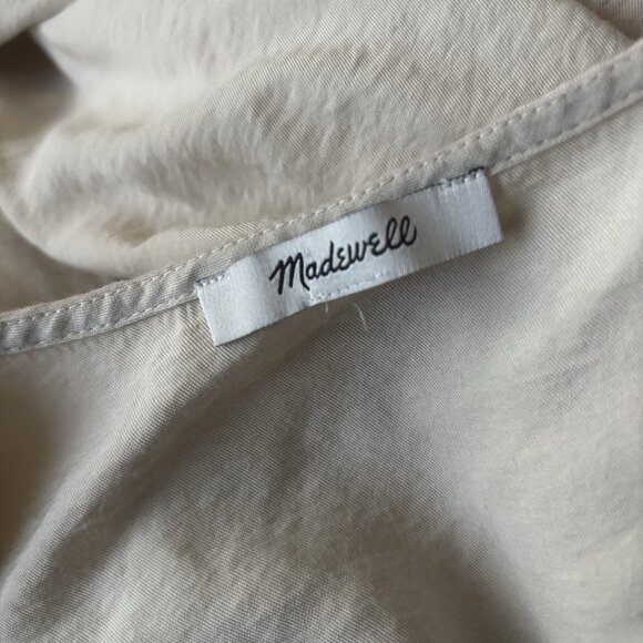 Madewell Tie-Front Paperbag Midi Dress Faux Wrap Peasant Boho Sz Medium - Picture 6 of 16